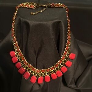 Elegant Red and Gold Necklace
